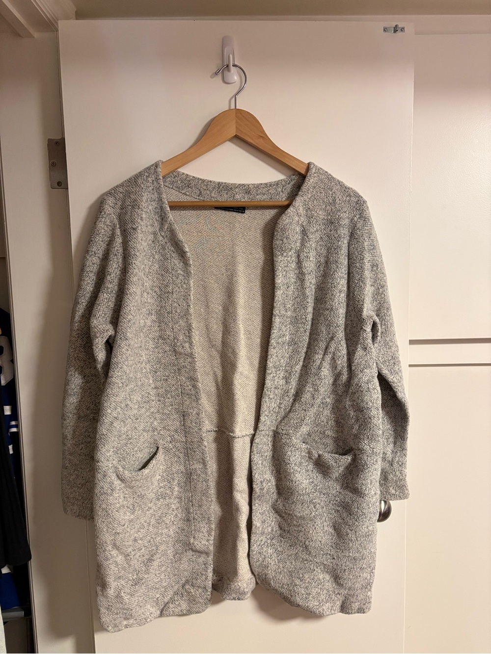 Zara Cozy Open-Front Grey Women's Cardigan Sweater